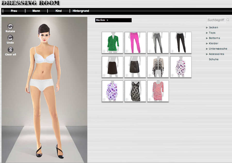 Virtuelle Anprobe Kleidung